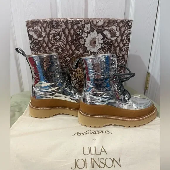 NEW ULLA JOHNSON etna boot in platinum - Picture 3 of 12